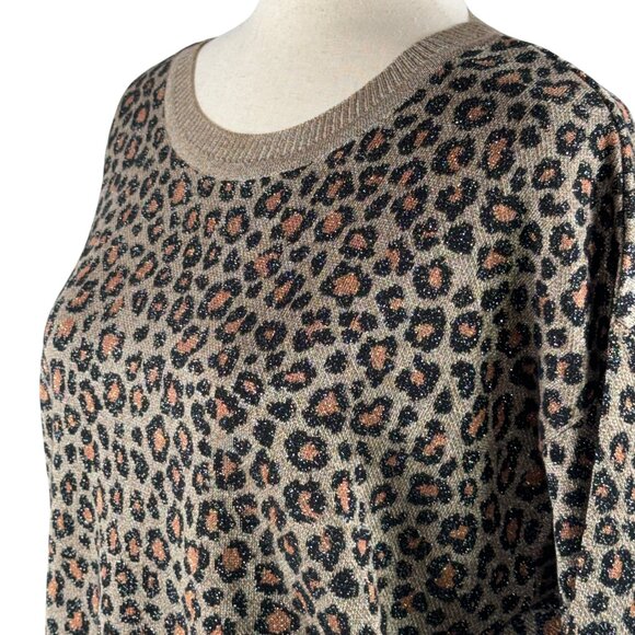 Like new! By Anthropologie Leopard Print Three-Quarter Sleeve Sweater Si… - Picture 10 of 12